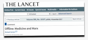 Check Out This Bizarre Piece Praising Karl Marx In - The Lancet