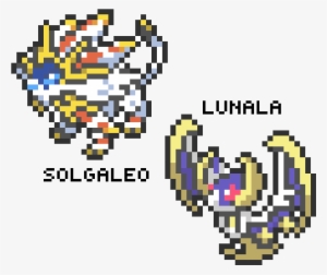 Solgaleo And Lunala - Lunala Pixel Art