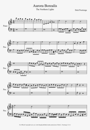 Aurora Borealis Sheet Music Composed By Derk Poortenga - Geometry Dash Base After Base Piano Sheet Music