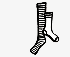 Clipart Socks Lot - Crazy Sock Clipart Black And White