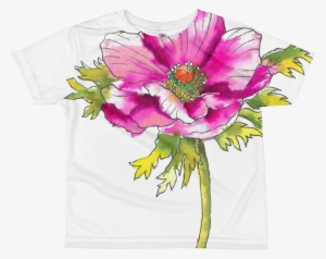 Hot Pink Anemone Kids Sublimation T-shirt - Artificial Flower