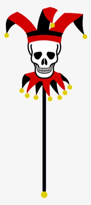 Skull, Stick, Bells, Black, Fool, Jester, Puppet, Red - Skull And Crossbones