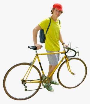Render People, Cut Out People, People Sitting, Human - Man With Bicycle Png