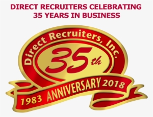 direct recruiters 35th anniversary transparent words - fds28 fossler digital anniversary seal ds-28
