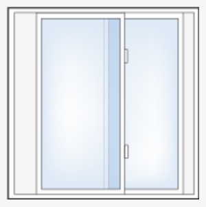 This Window Has Two Sashes That Open And Close By Sliding - Shower Door