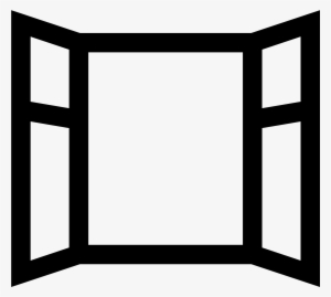 This Icon Represents An Open Window - Open Window Clipart Black And White