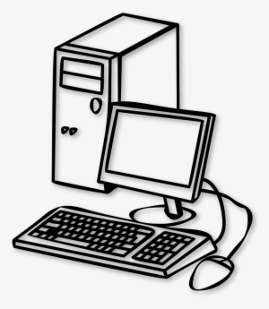 Desktop Computer Clipart - Black And White Clip Art Of Computer