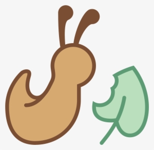 This Icon Is Depicting A Slug Next To A Leaf With A - Slug Clipart Png