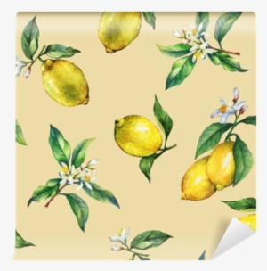 The Seamless Pattern Of The Branches Of Fresh Citrus - Lemon