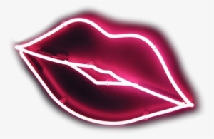 Neon Lips Xoxo Kisses Flower Aesthetic Kawaii Love - Transparent Neon Lips Logo