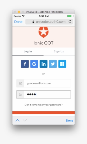 Heads Over To Auth0 Hosted Login Page - Surname