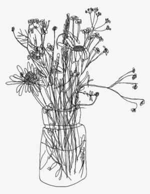 500 X 615 Png 217kb - Flower Tumblr Line Drawing