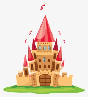 Cartoon Fairytale Castle Pattern Design - Transparent Background Castle Clipart