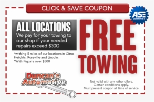 Free Towing* All Locations We Pay For Your Towing To - Towing Coupons
