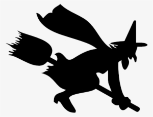 Halloween Witch Png Pic - Witch On Broom Silhouette Clip Art