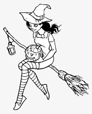 Halloween Witch Coloring Page - Bruja Guapa Para Colorear Transparent PNG -  600x470 - Free Download on NicePNG