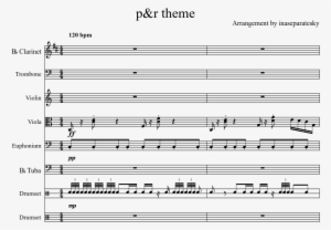 p&r theme sheet music composed by arrangement by inaseparatesky - sheet music