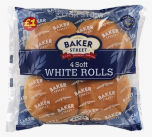 Baker St 4 Soft White Rolls Png - Carrs Bakery Baker Street 6 Soft White Rolls