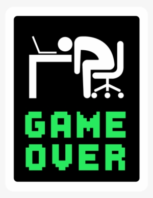 Developer Game Over Coder Sticker - Pixel Game Over