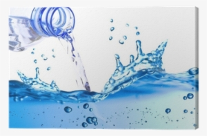 Cuadro En Lienzo Botella De Agua Y Burbujas De Aire - Garrafones De Agua Purificada