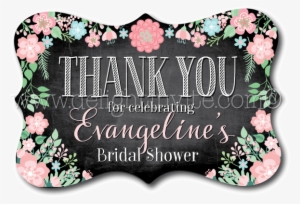 Vintage Chalkboard Floral Bridal Shower Favor Tags - Label