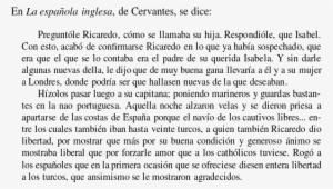En \textit{la Española Inglesa}, De Cervantes, Se Dice