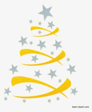 Sparkling Glittery Christmas Tree Png Clip Art - Star Pattern Png