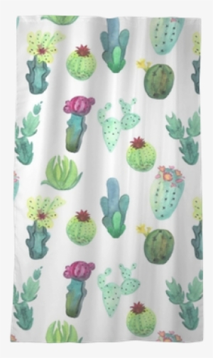 Watercolor Cactus Seamless Pattern - Barbary Fig