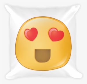 Expressive Heart Eyes Emoji Square Stuffed Pillow - Miniskirt
