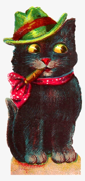Vintage Halloween Black Cat Images Costumes Png