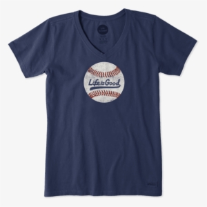 Women's Ballyard Baseball Crusher - Life Is Good Cat Shirt