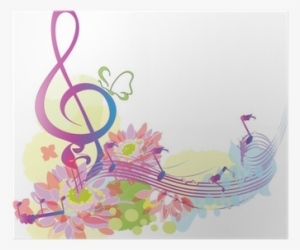 Summer Music With Decorative Treble Clef Poster • Pixers® - Spring Band Concert Clip Art