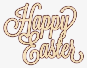 Happy Easter Curly Text - Calligraphy
