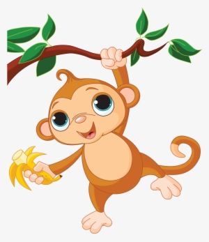Chinese Zodiac Banner Freeuse Stock - Monkey Swinging In A Tree Cartoon