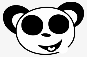 Panda Face Emoji - Panda Face Clipart Black And White