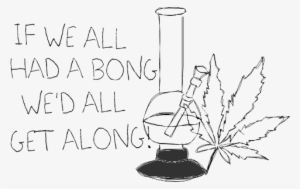Weed Marijuana Ganja Bong High Stoned Pot Leaf Transparent - Get A Bong And Get Along