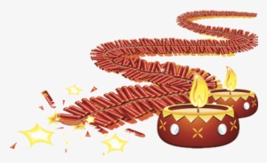 Diwali Fireworks And Lamps - Diwali Pataka