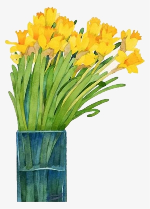 Image Royalty Free Library Daffodils Drawing Watercolor - Narcissus Painting In Watercolor