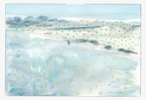 Watercolor Landscapes With Mapping Overlay - Painting