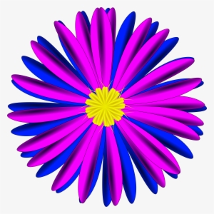 Blue Flower Clipart Pink Flower - Pink And Blue Flower