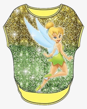 Disney Youth Girls Glitter Sublimated Top Tinkerbell - Cartoon