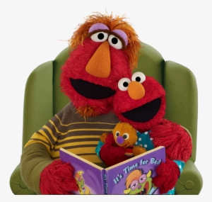 Elmo And Dad - Elmo Reading A Book