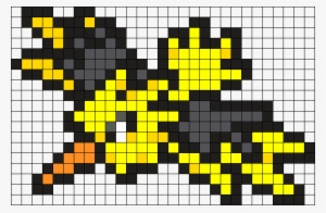 Zapdos Pokemon Bead Pattern Perler Bead Pattern / Bead - Pokemon Pixel Art Zapdos