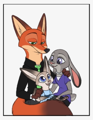 “wilde-hopps Family Portraitwith Nick, Judy And Little - Nick Wilde Judy Hopps Family
