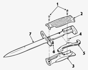 1, Screws, Bayonet Knife M6 Exploded View - Exploded Diagram Of Knife