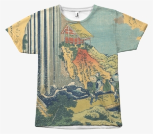 All Over Print T-shirt Aesthetic, Peaceful And Incredible - Waterfall Of Ono, On The Kisokaidô,