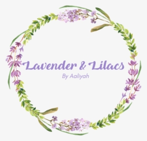 Lavender & Lilacs - Watercolor Wreath Png