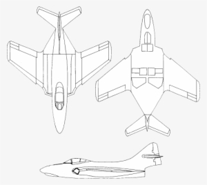 Grumman F-9 Cougar Line Drawings - Monoplane