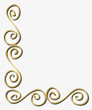 Gold Swirls Corner Frame Border Decor Decoration Decals - Gold