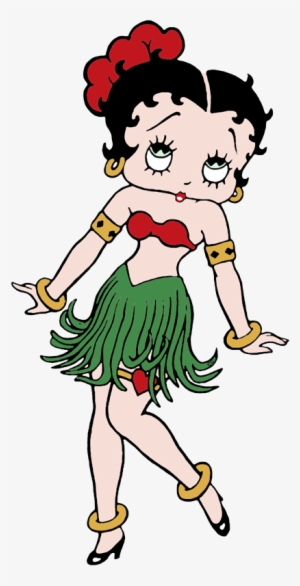Pudgy Betty Boop Wearing Hawaiian Grass Skirt - Singin' In The Bathtub
